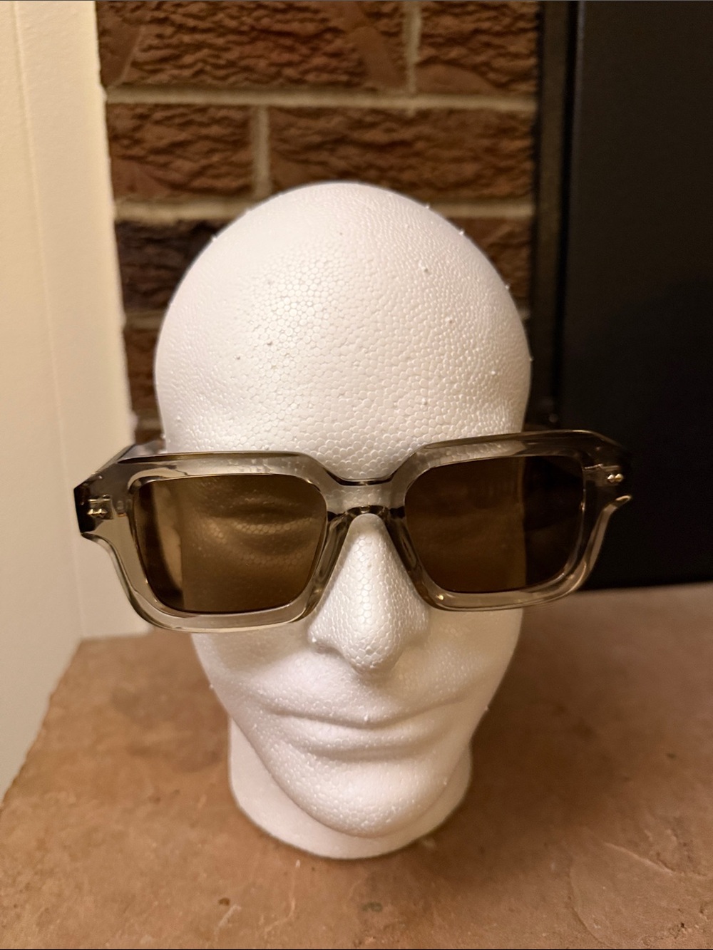 Stylish Square Sunglasses — Smoke Frame with Brown Lenses